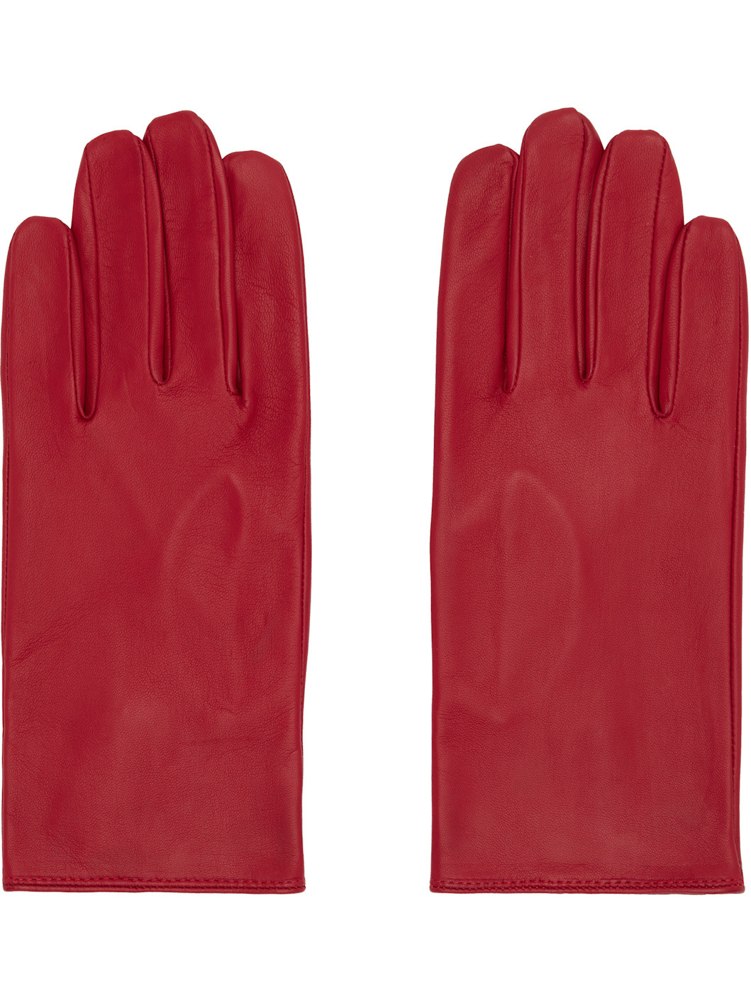 Red Leather Gloves - 1