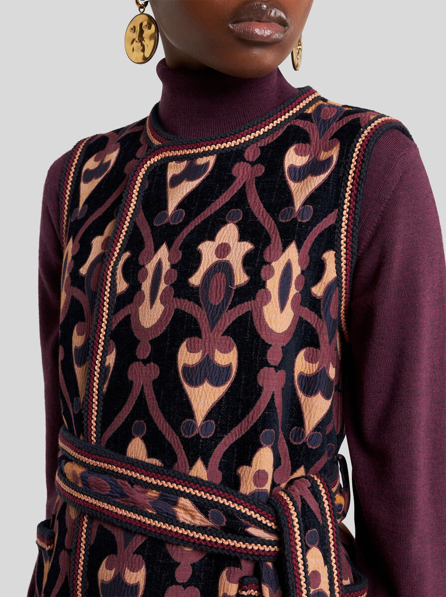 LONG REVERSIBLE CHENILLE JACQUARD WAISTCOAT - 2