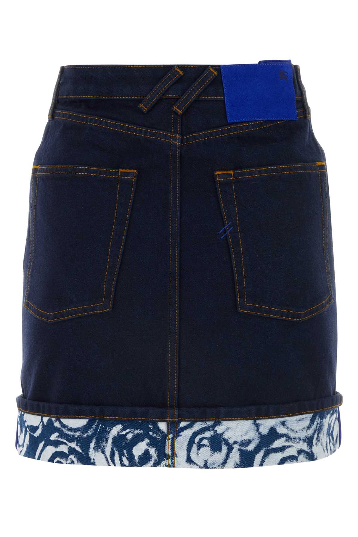 Burberry Women Dark Blue Denim Mini Skirt - 2