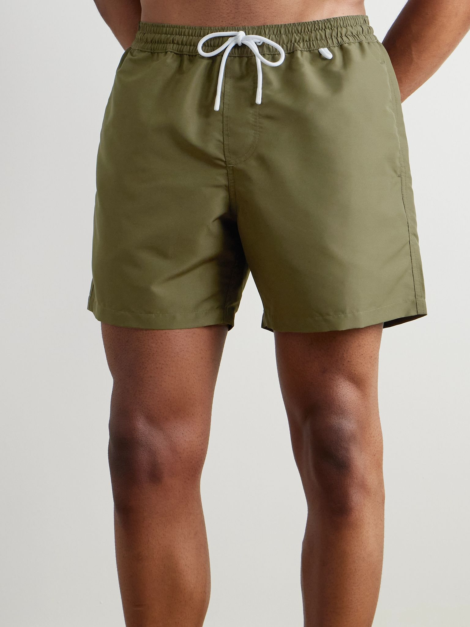 Bay Straight-Leg Mid-Length Swim Shorts Green - 2