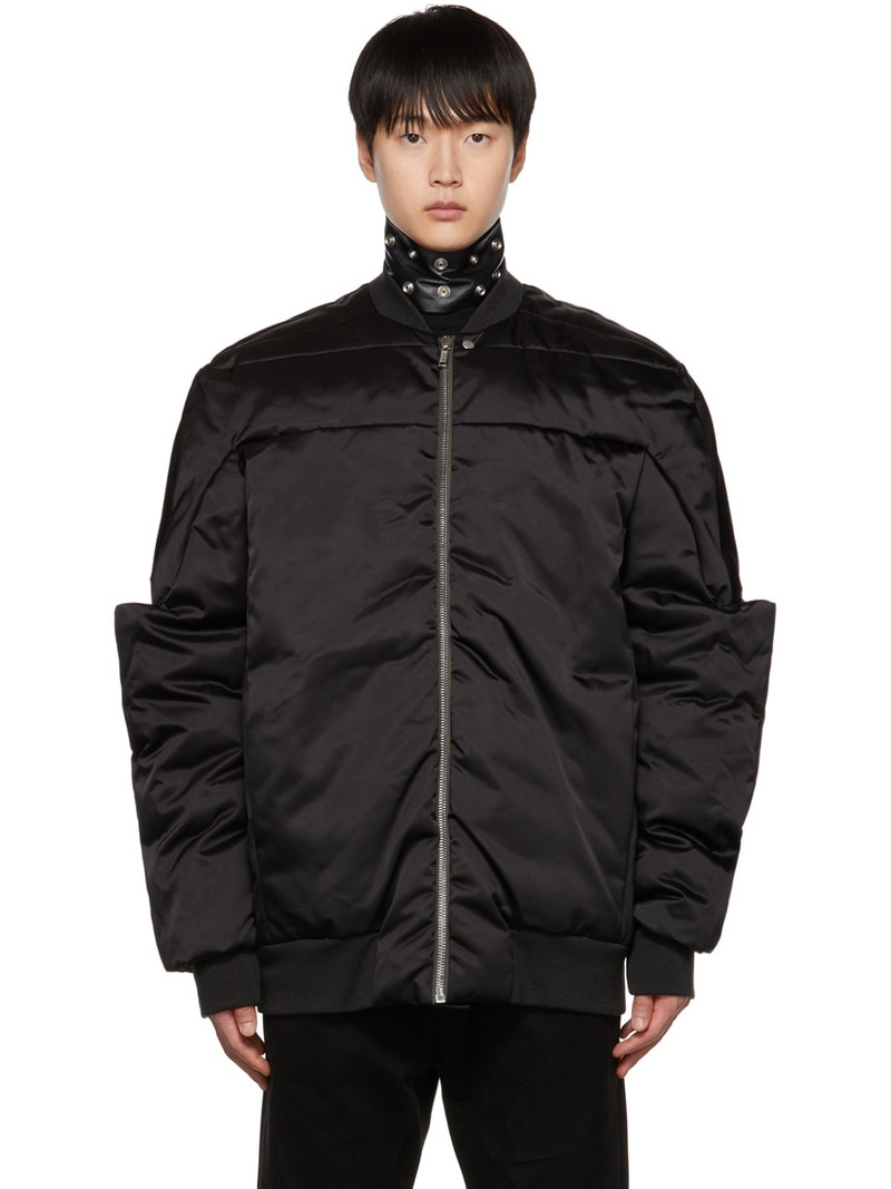 Black Girdered Bomber Jacket 1