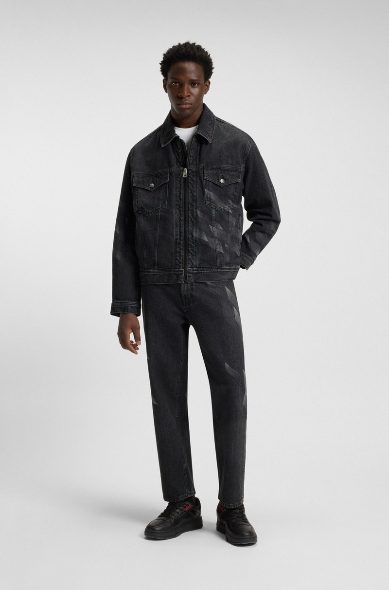 HUGO HUGO X RB RELAXED-FIT JEANS WITH LASERED PATTERN outlook