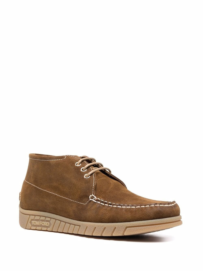 TOM FORD contrasting suede boat shoes outlook