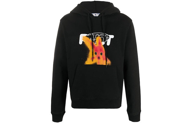 Off-White FW20 Pivot Fish Printing Hooded Pullover Men Black OMBB034E20FLE0101025 - 2
