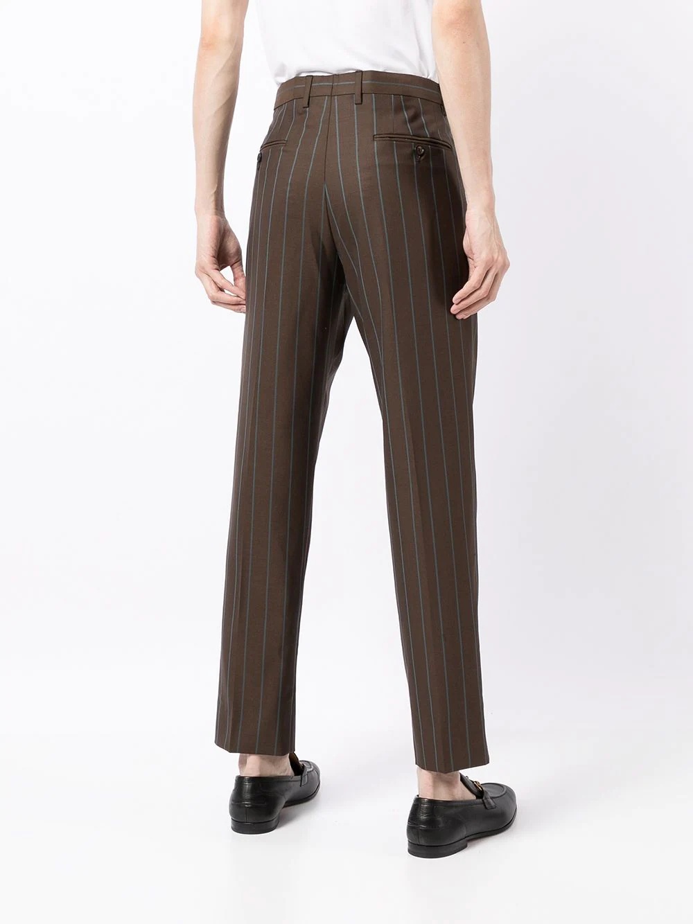 pinstripe-print tailored suit trousers - 4