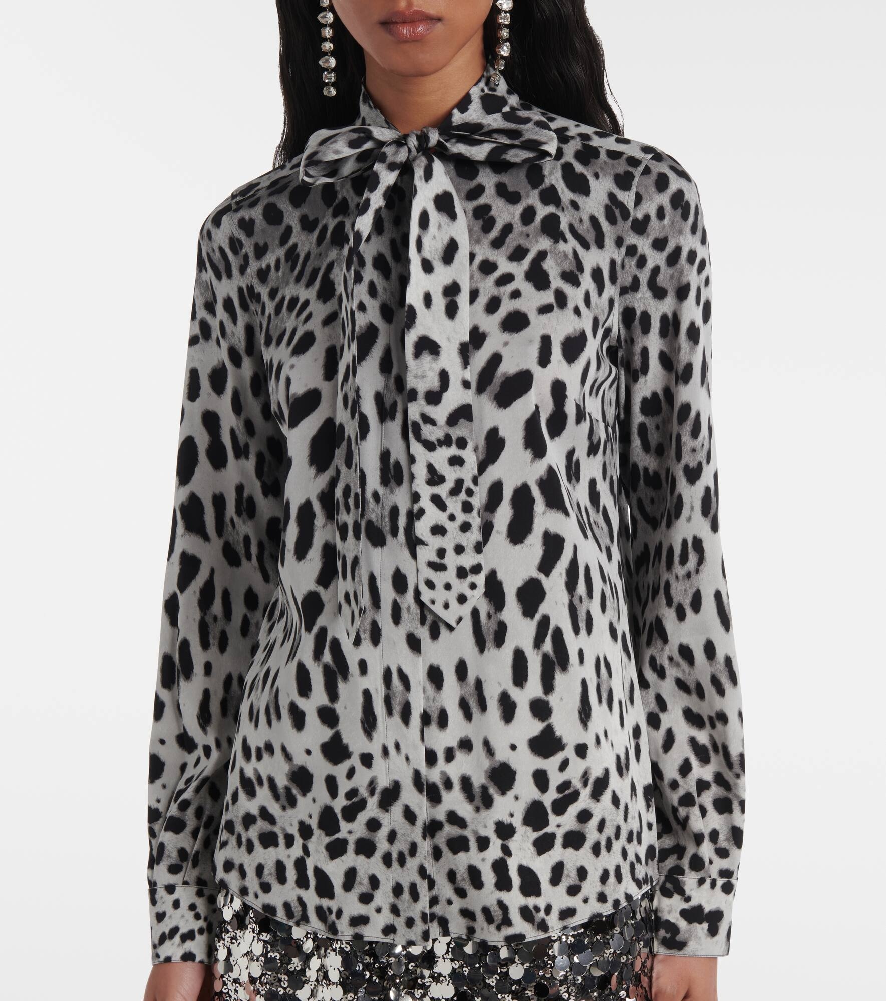 Leopard-print silk-blend shirt - 7