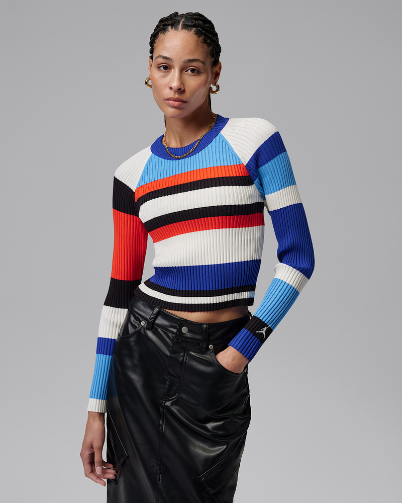 Jordan Flight Women's Long-Sleeve Striped Sweater 1