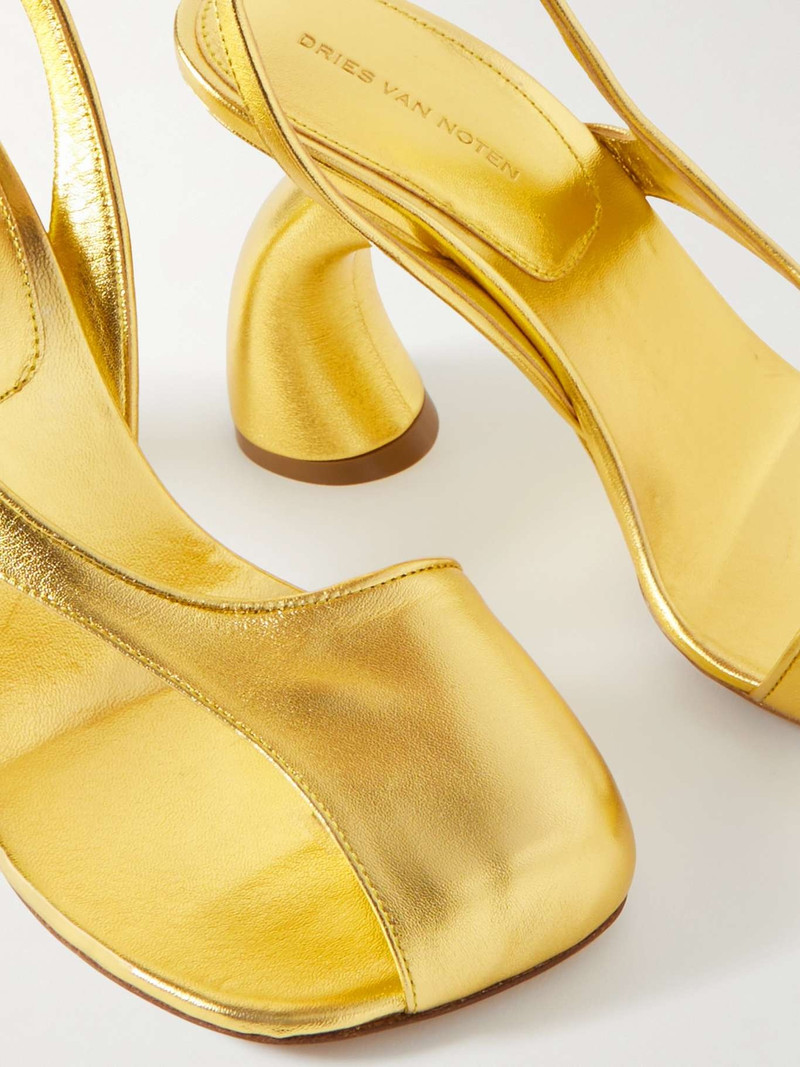 Cutout metallic leather pumps 4