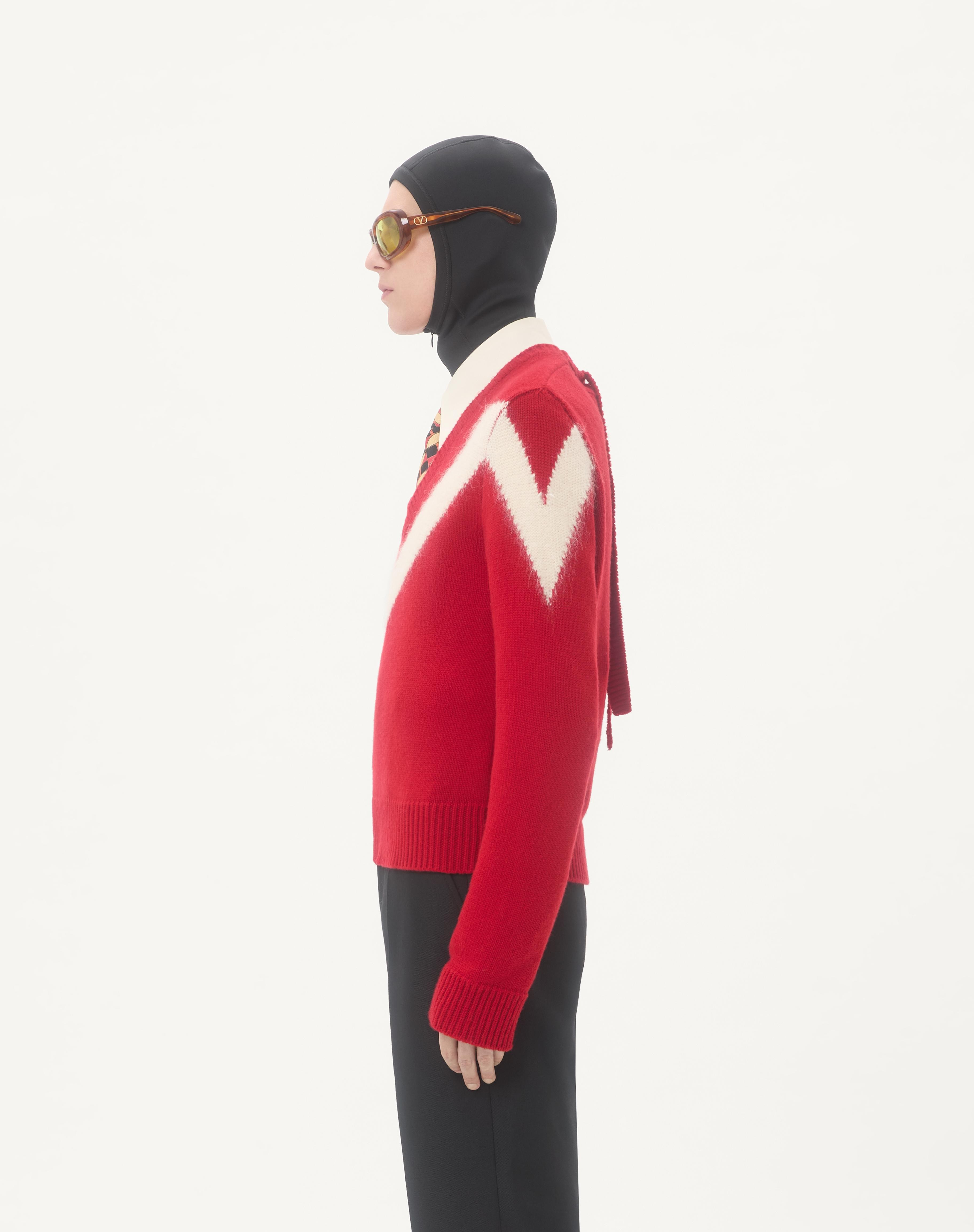 VALENTINO WOOL SWEATER WITH VLOGO BOW AT THE BACK - 6