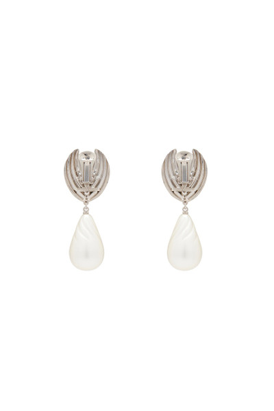 Alessandra Rich CRYSTAL EARRINGS WITH PENDANT PEARL outlook