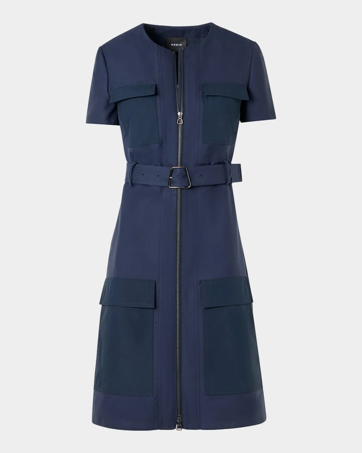 Cotton-Blend Zip-Up Belted Jacket - 1