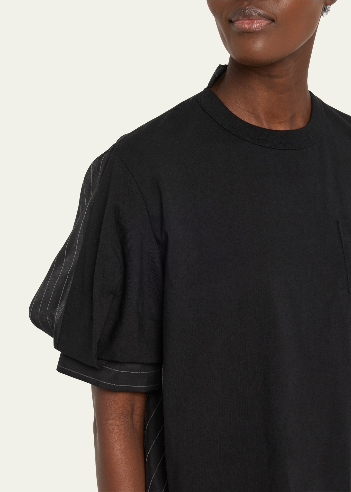 Hybrid Pinstripe Back Jersey Front T-Shirt - 5