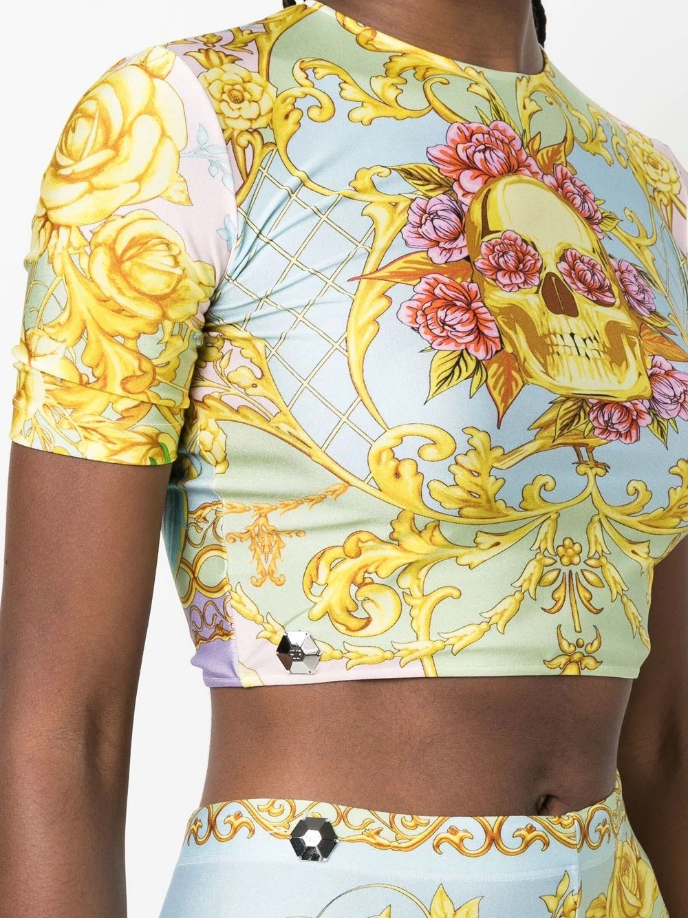 baroque-print crop-top - 5
