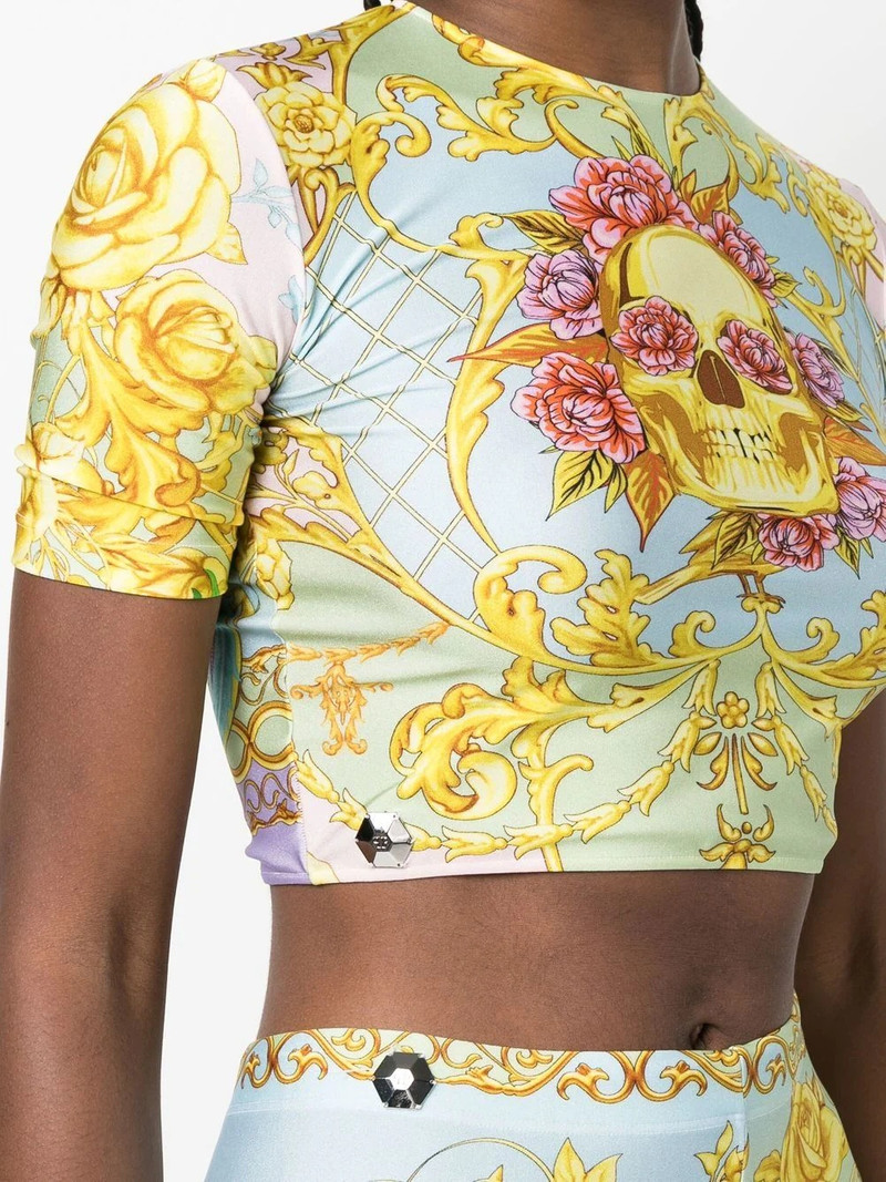 baroque-print crop-top 5