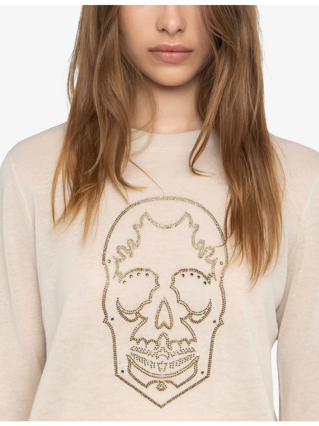 Miss Round-Neck Skull-Embellished Cashmere Jumper - 5