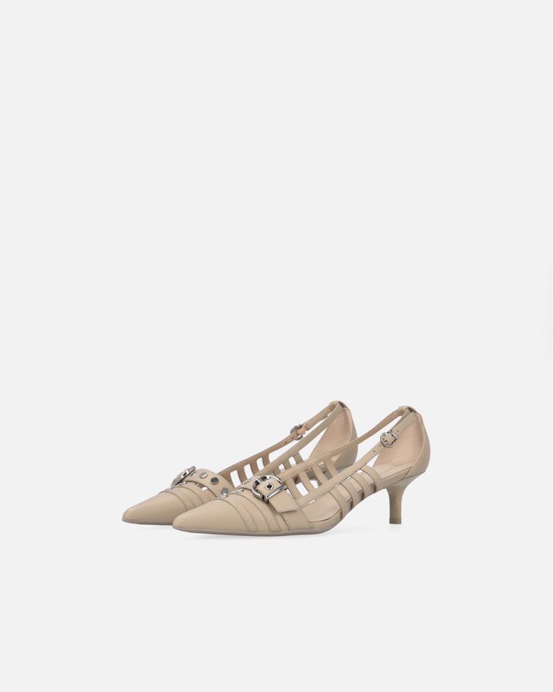 POINTED NAPPA LEATHER SLINGBACK PUMPS 6