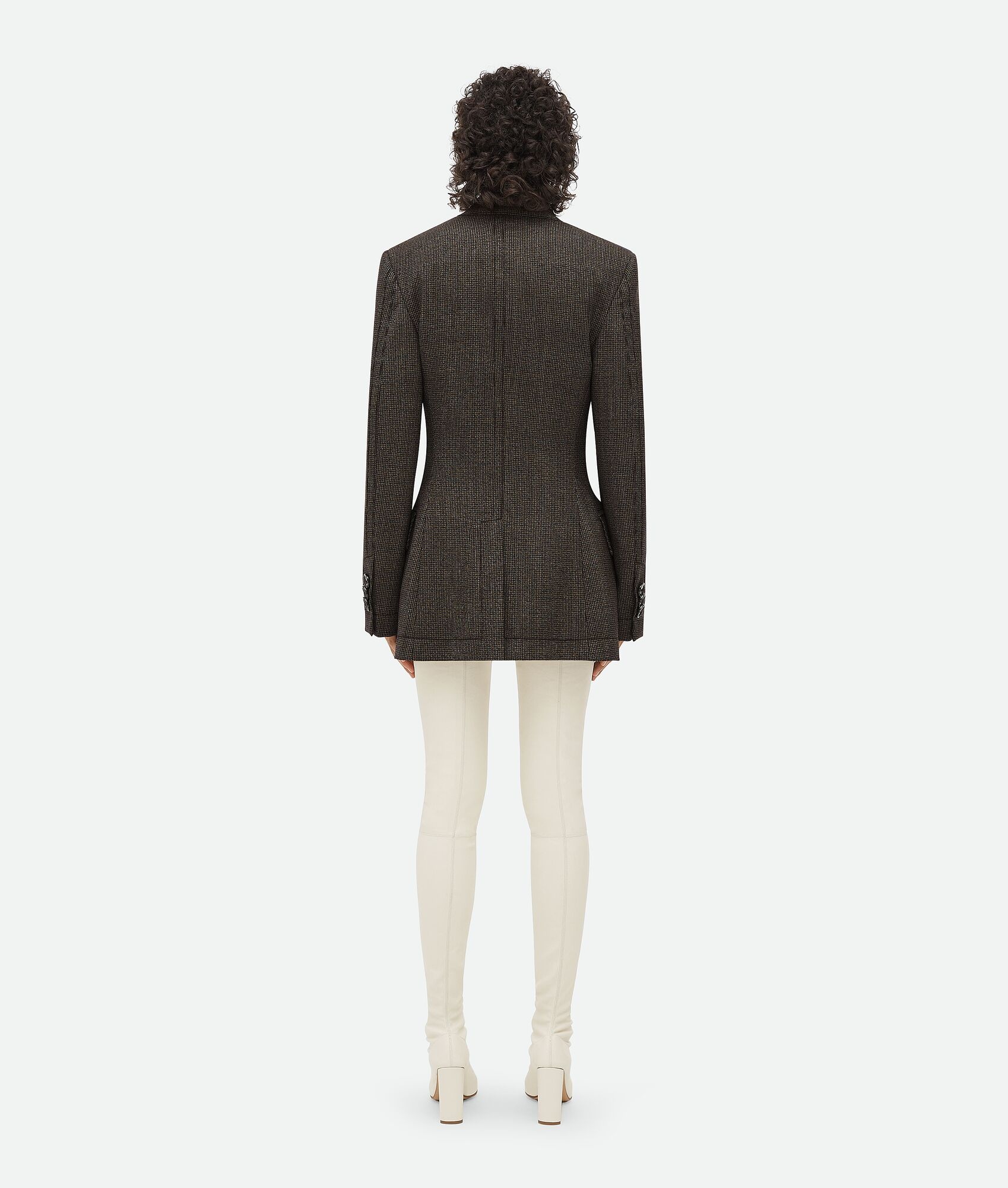 Houndstooth Wool Jacket With Label - 3