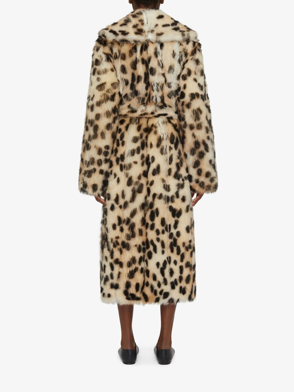 Oversized coat in fur with leopard print - 3