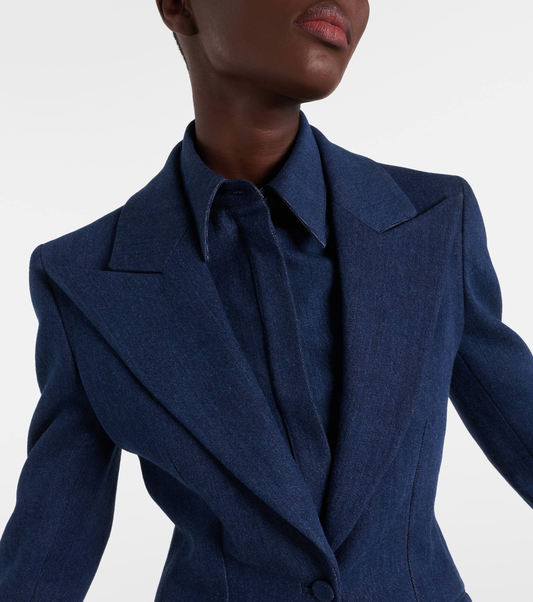 Leiva single-breasted denim blazer - 4