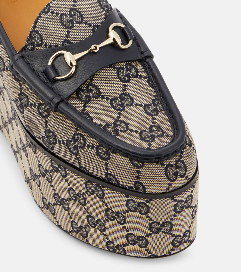 Gucci Horsebit GG canvas platform loafers 6
