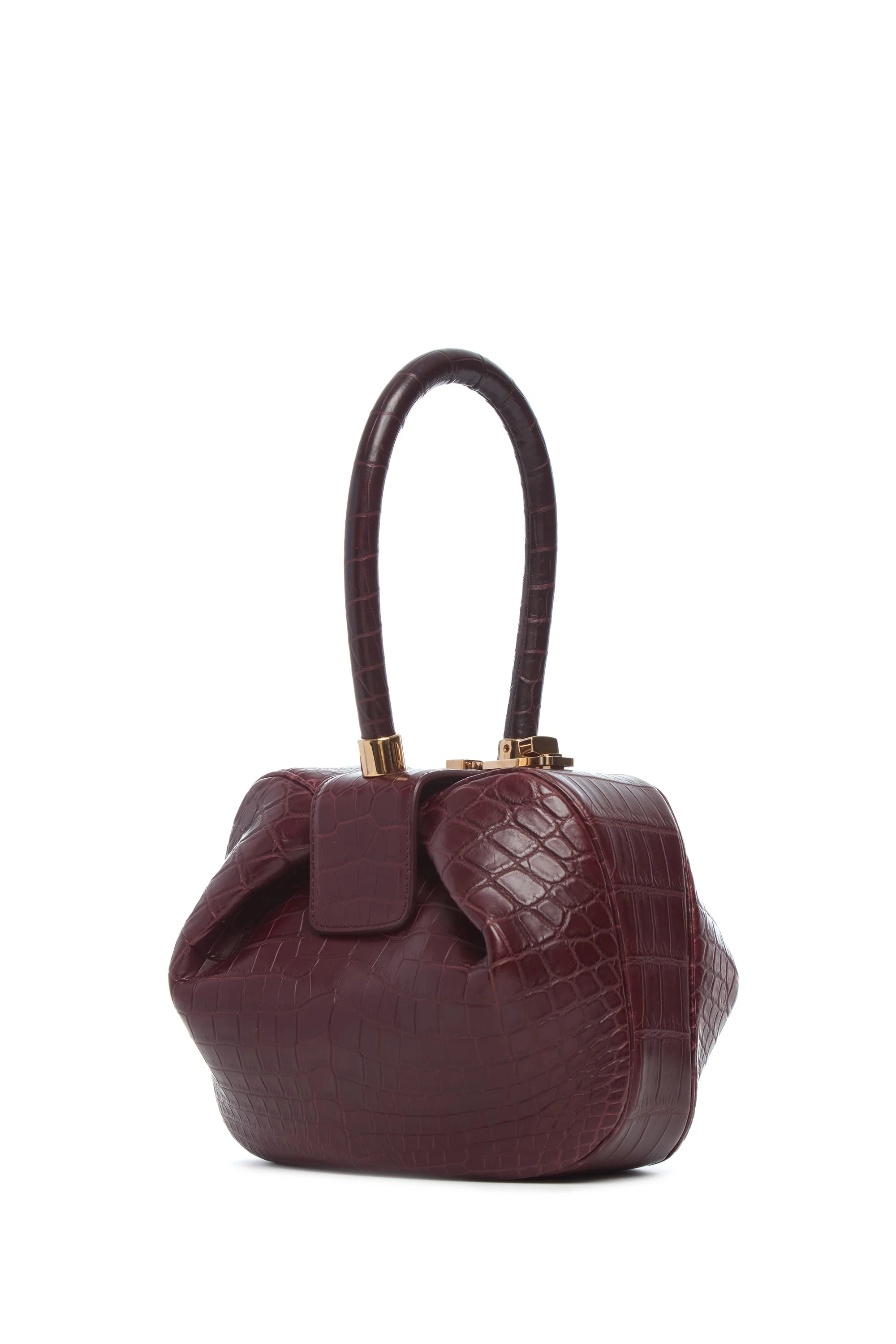 Nina Bag in Bordeaux Crocodile Leather - 1