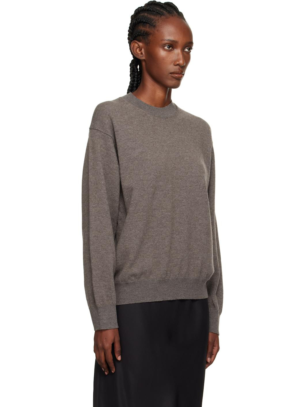 Purple Crew-Neck Open Armhole Sweater - 2