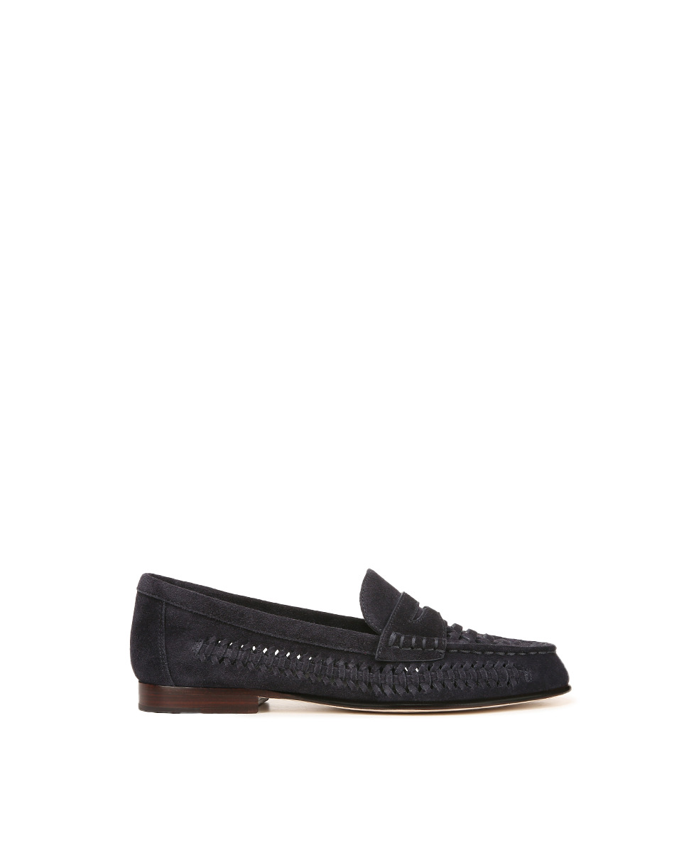 PENNY WOVEN SUEDE LOAFER - 5