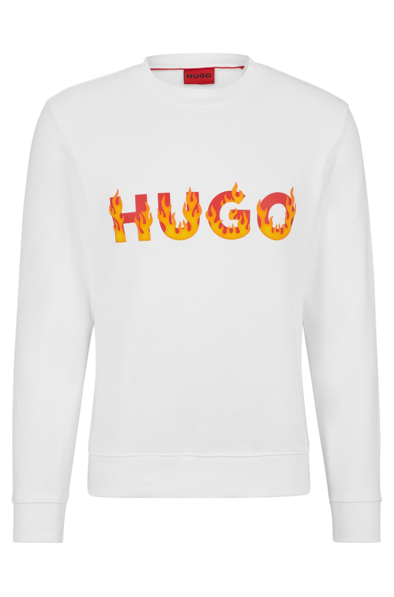COTTON-TERRY SWEATSHIRT WITH PUFFED FLAME LOGO - 1