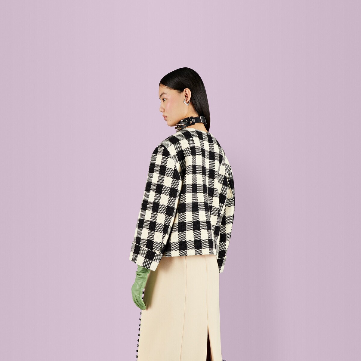 Gingham wool jacket - 6