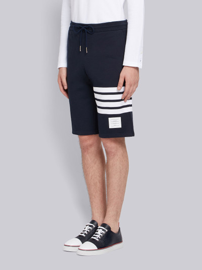 Thom Browne Navy Cotton Loopback Knit Engineered 4-Bar Sweat Shorts outlook