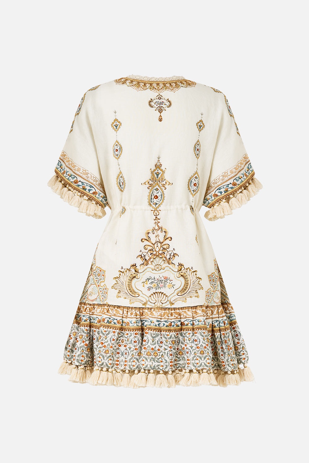 SHORT V NECK EMBROIDERED DRESS - 8