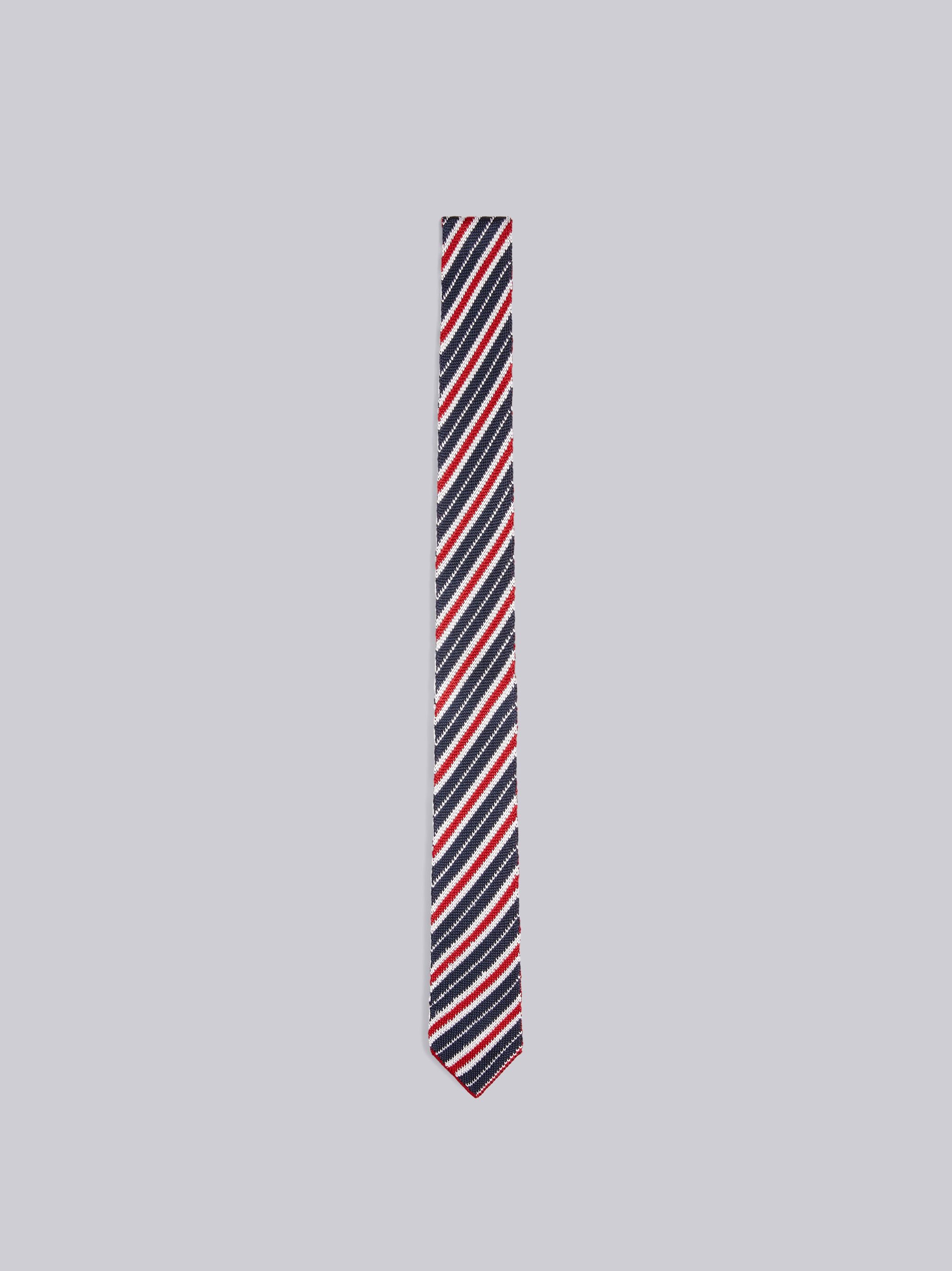 Silk Bar Stripe Jacquard Knit Tie - 1