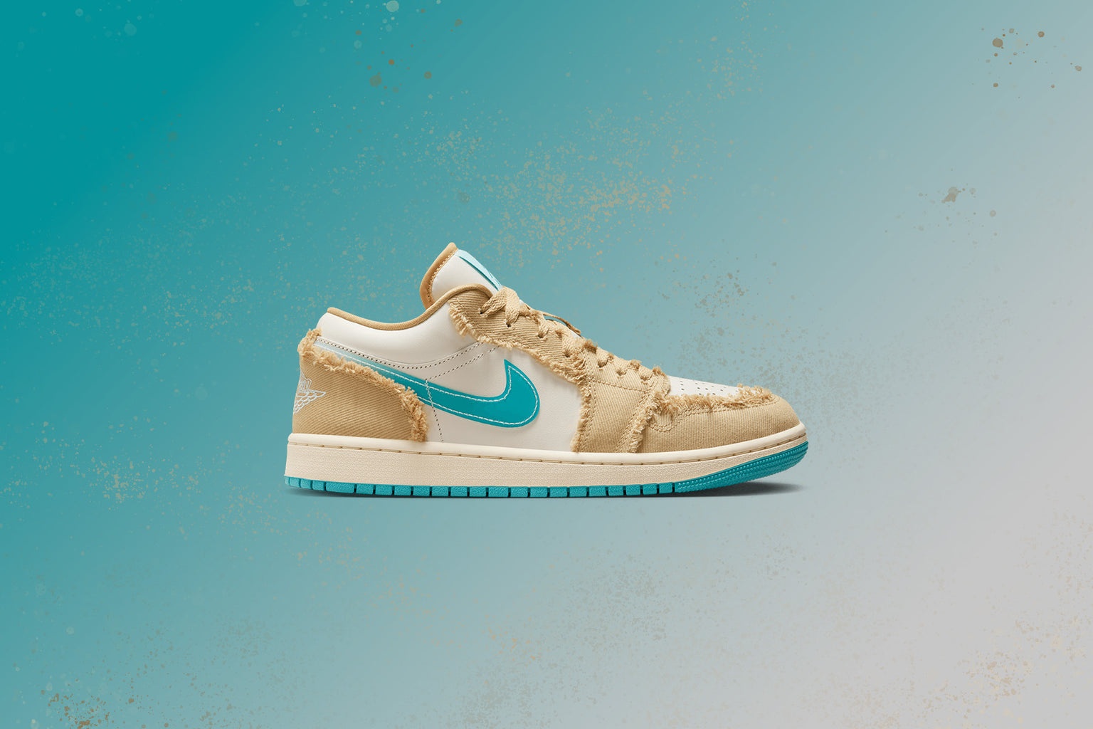 WOMEN'S  AIR JORDAN 1 LOW 'BEACHSIDE' - SESAME/DUSTY CACTUS/GLACIER BLUE - 5