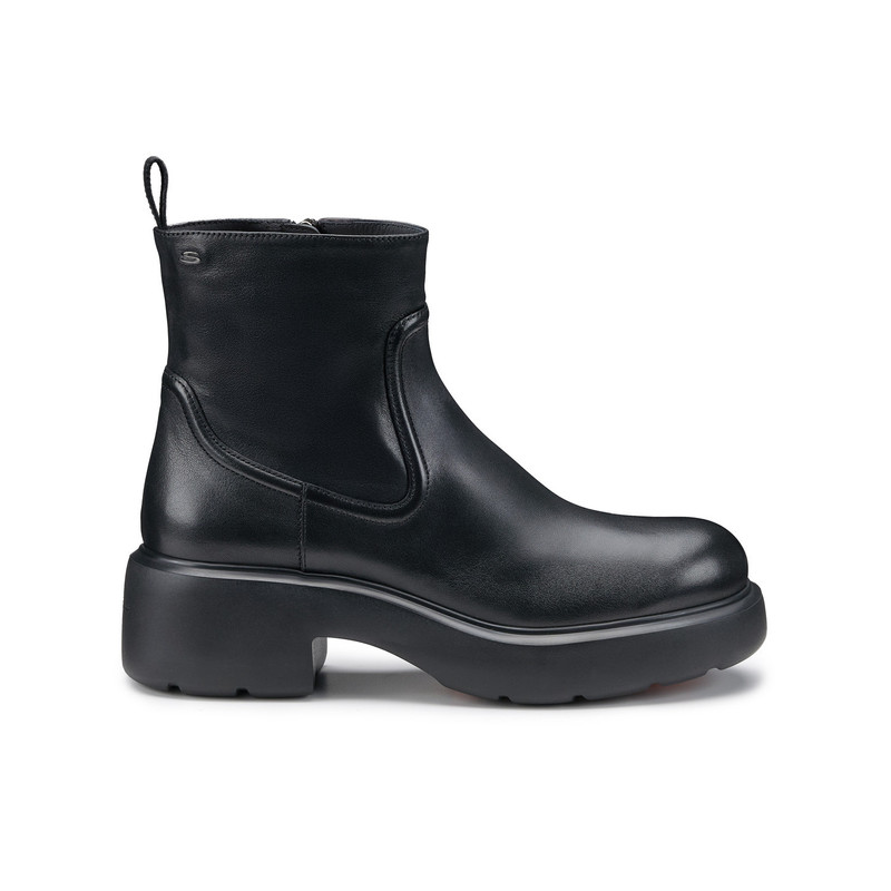 Women's black leather Easy ankle boot 1