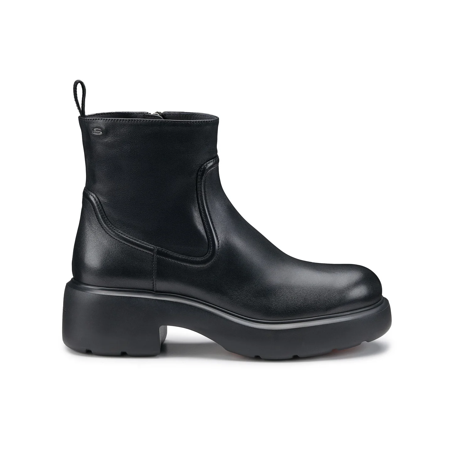 Women's black leather Easy ankle boot - 1