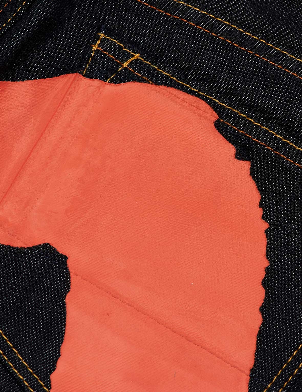 Orange Brushstroke Daicock Slim Straight fit Jeans #2010 - 10