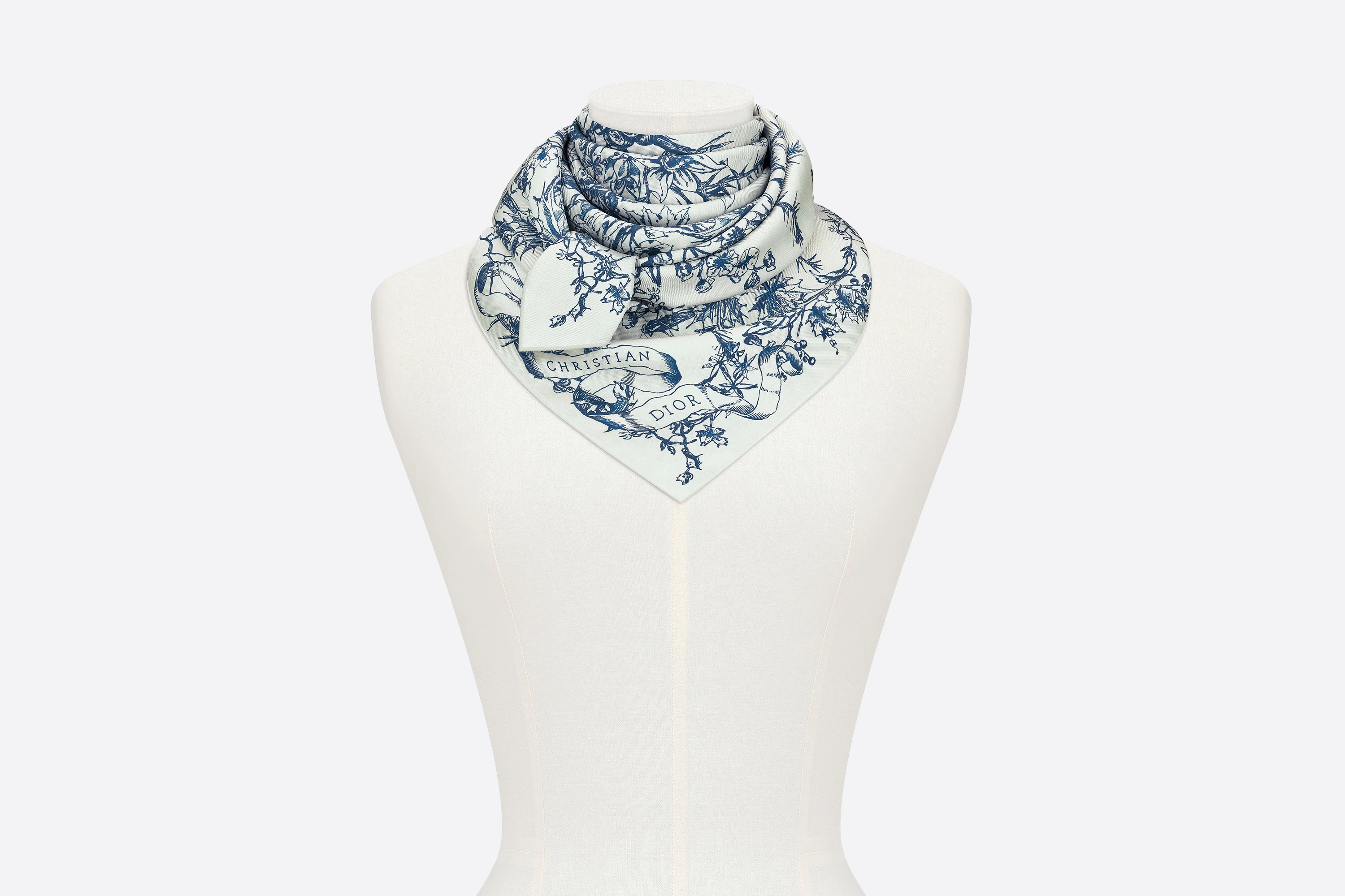 Toile de Jouy Flowers Square Scarf - 5