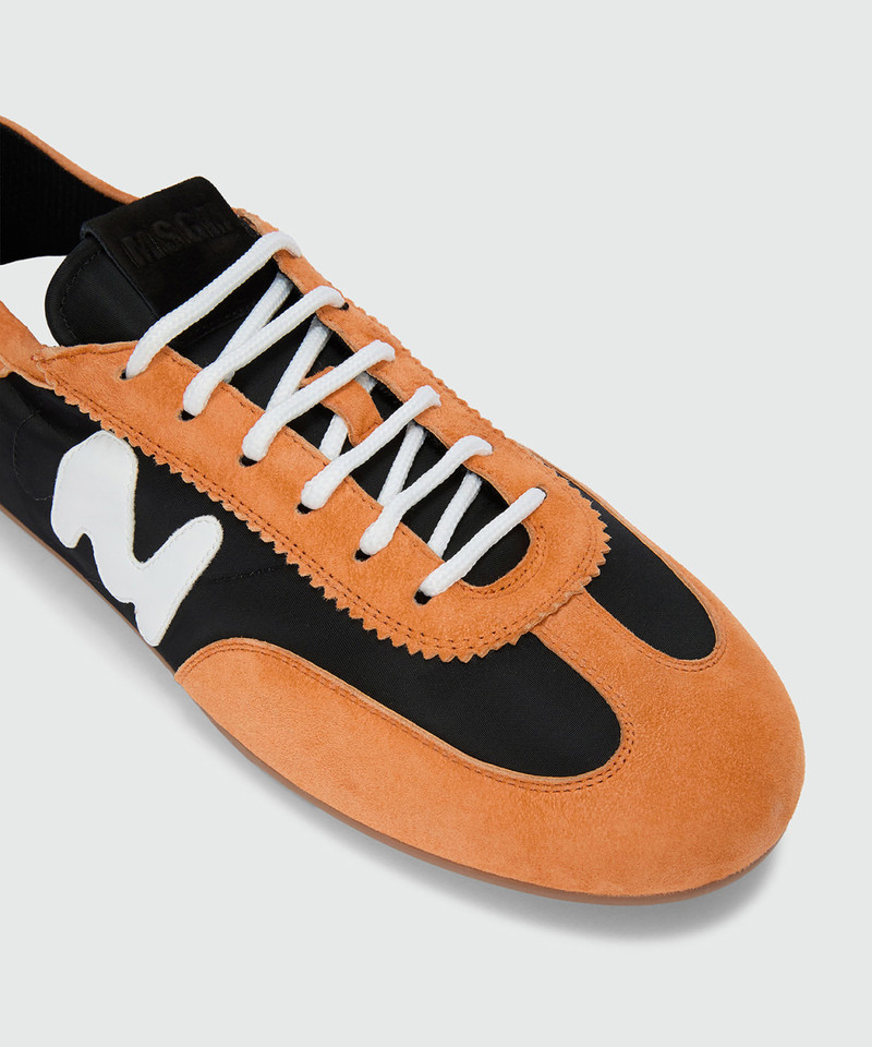 Orange Super Flat suede sneakers 4