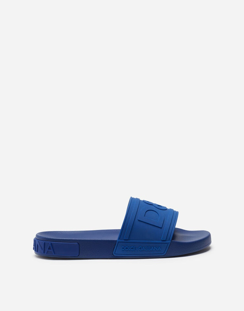 Rubber beachwear sliders with D&G logo 1