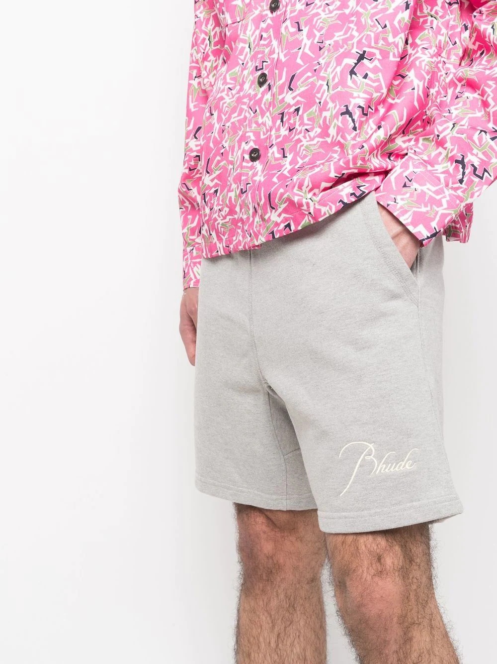 logo-embroidered drawstring shorts - 5