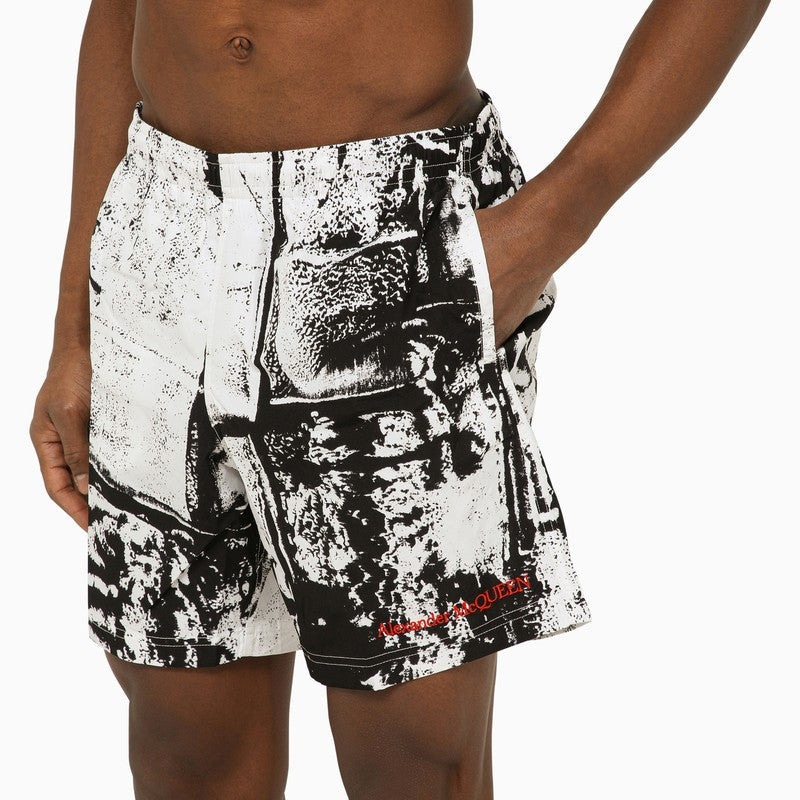 Alexander Mcqueen Abstract Print Swim Shorts With Logo Men - 4