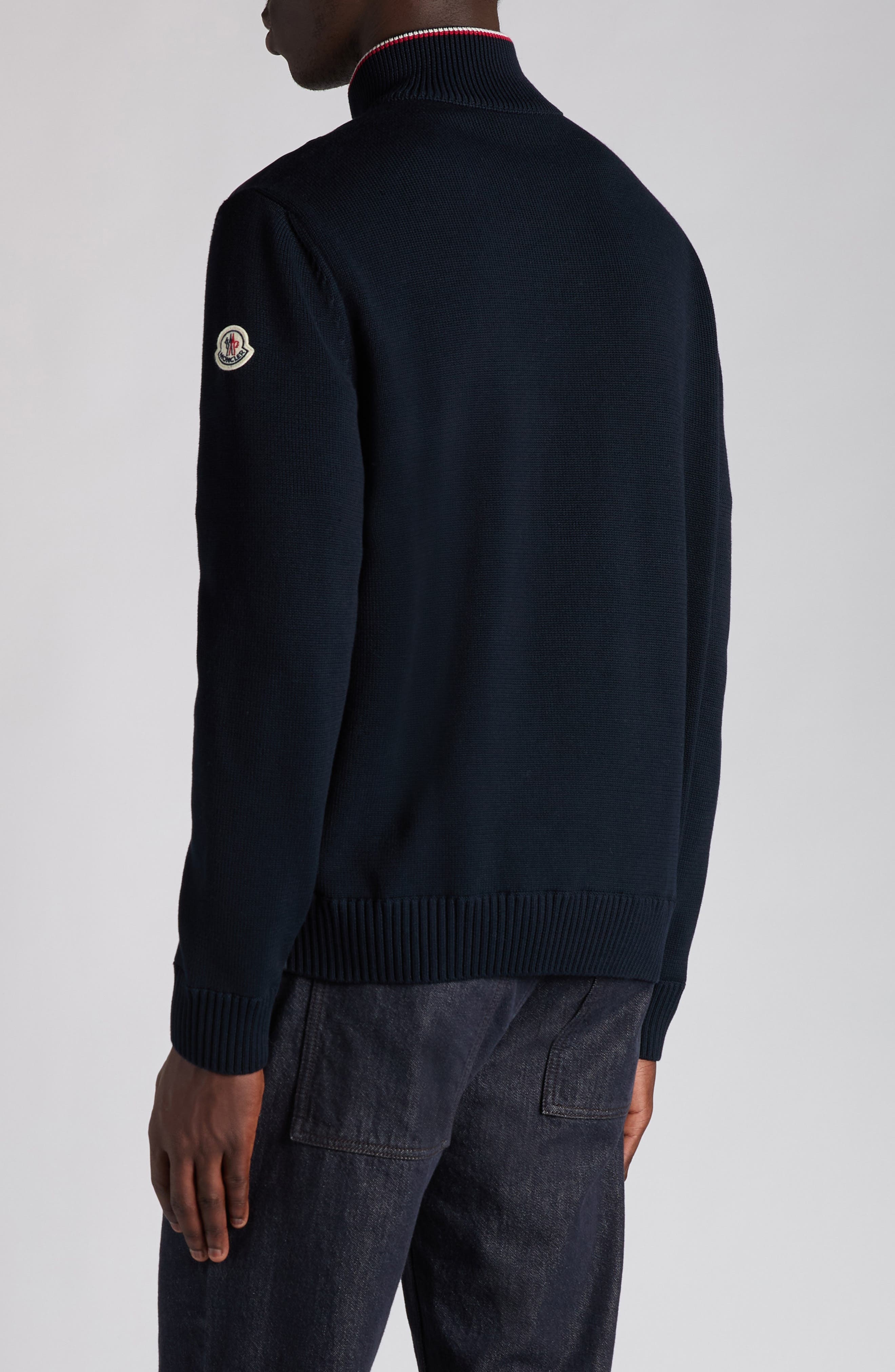 Moncler Padded Zip Cardigan in Obsidian Blue at Nordstrom - 2