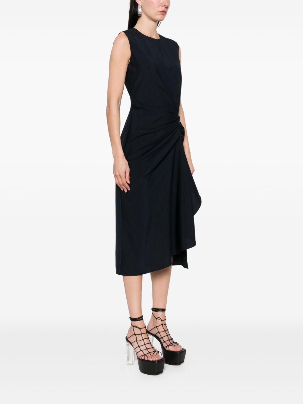 draped midi dress - 3