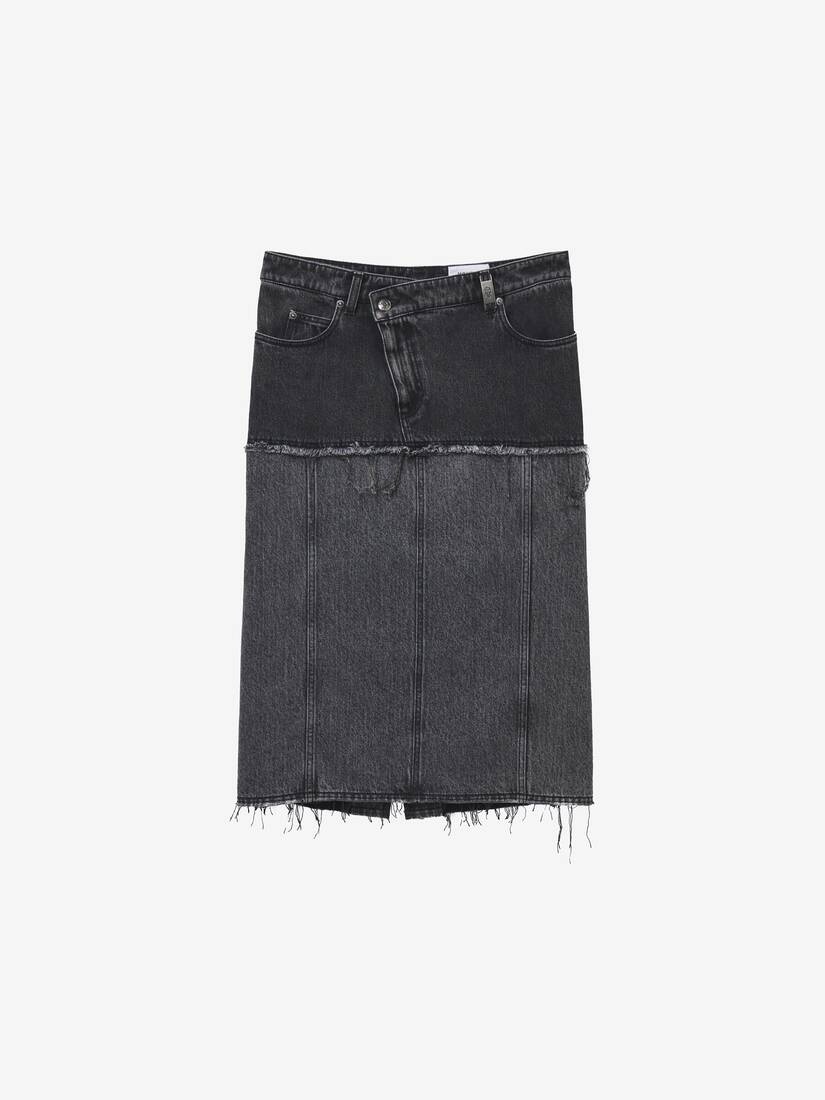 Two-tone Denim Skirt - 1