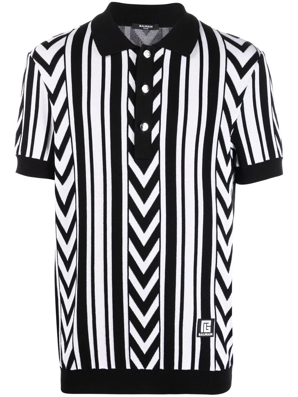 chevron stripe polo shirt - 1