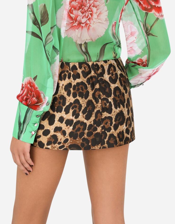 Leopard-design jacquard miniskirt - 5