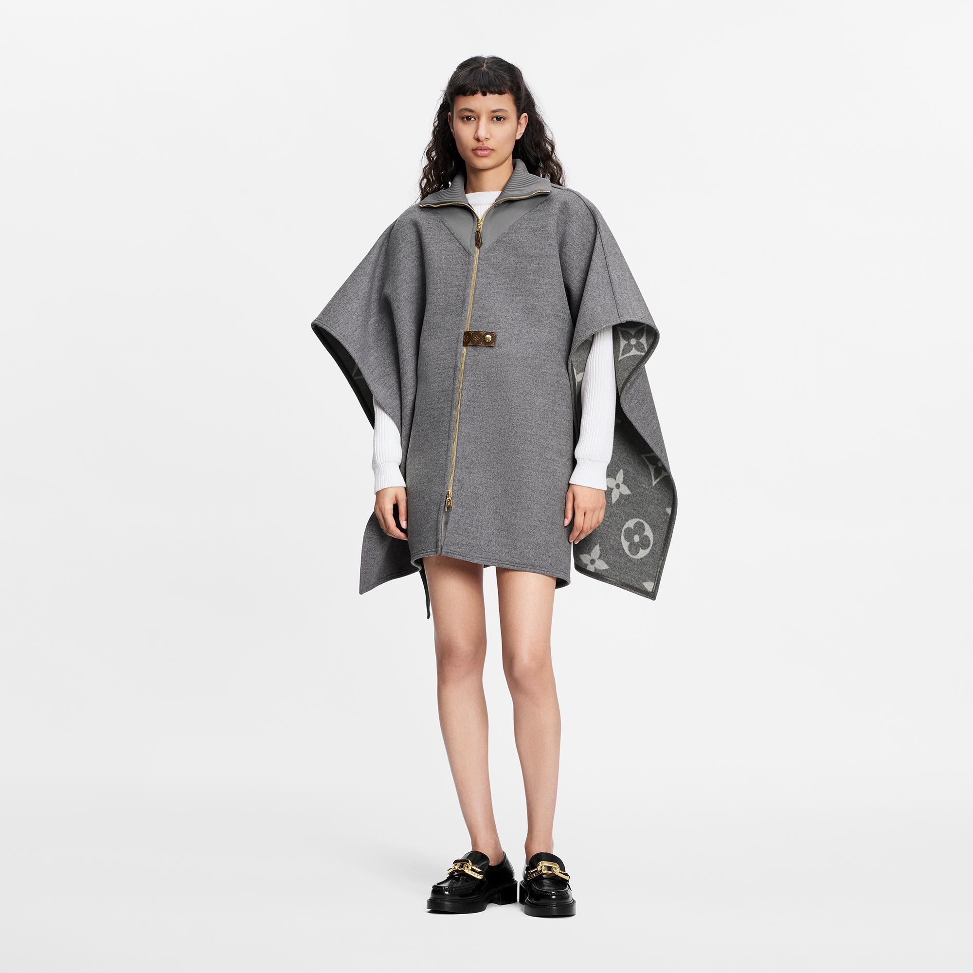 Ribbed Neck Double Face Cape - 2