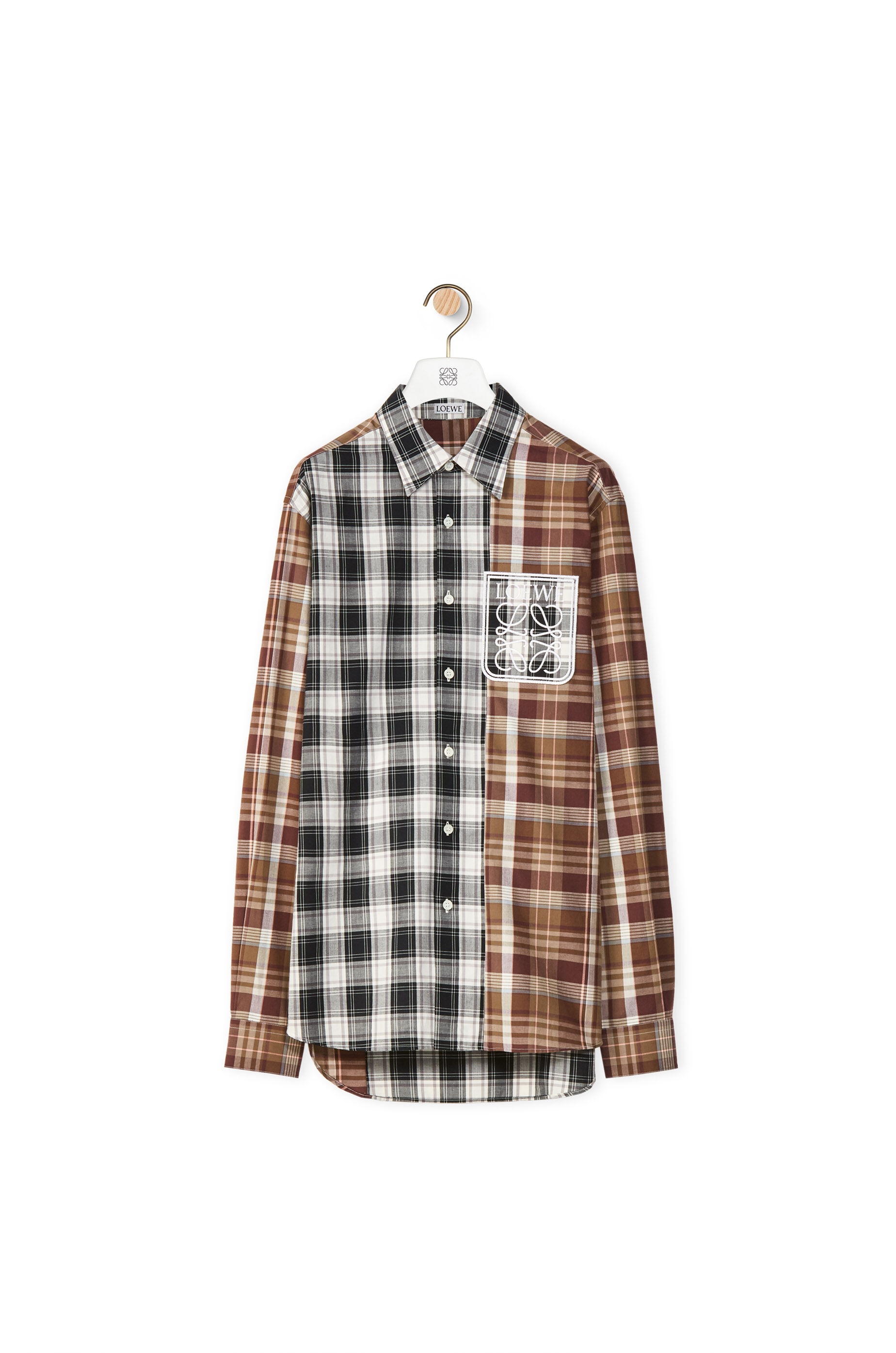 Patchwork check shirt in cotton - 1