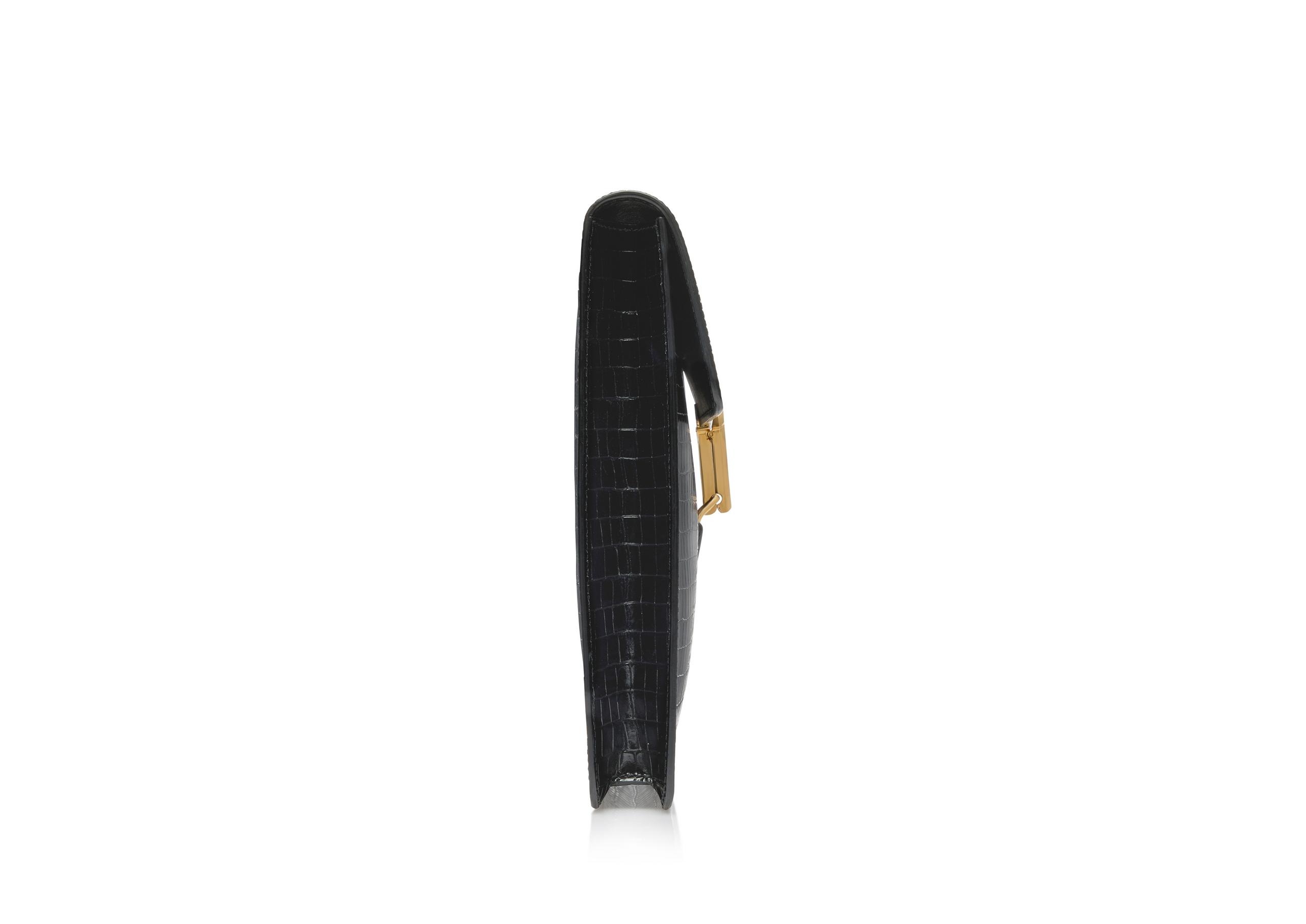 GLOSSY PRINTED CROC T PIN PORTFOLIO - 2