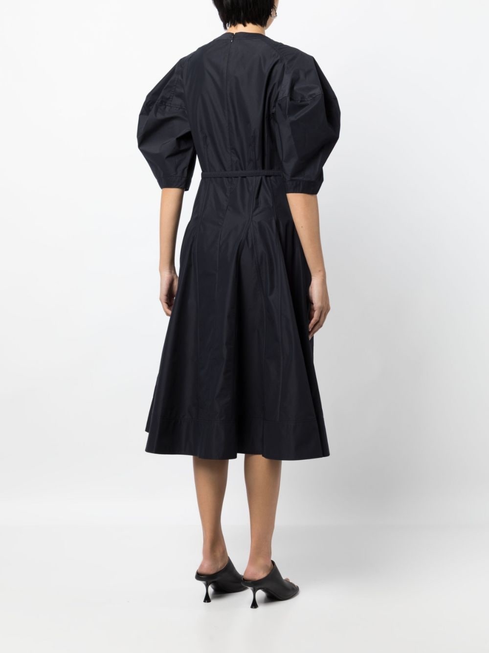 belted-waist short-sleeve dress - 4